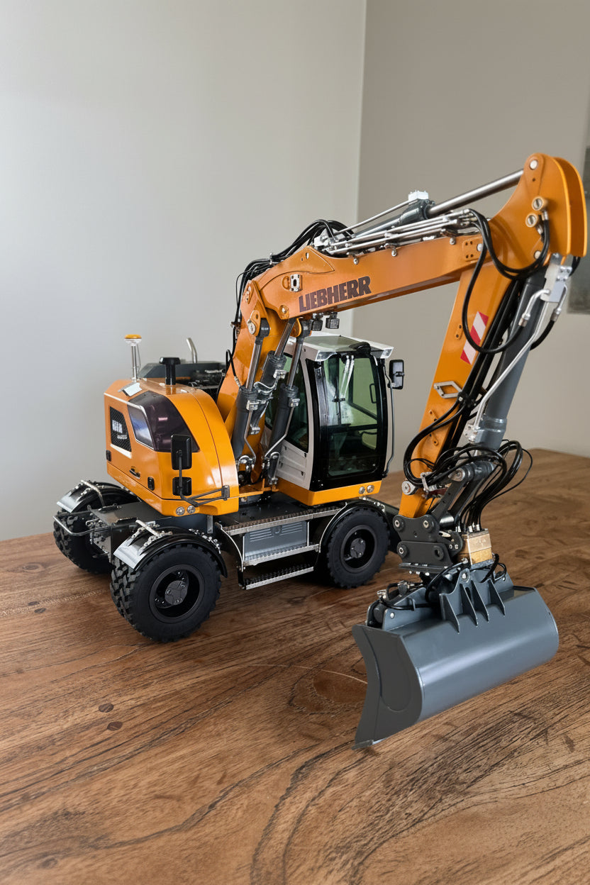 RC 1/14 Liebherr A914 Wheel Excavator CUT UPGRADED Version // No Hydraulic Support Legs