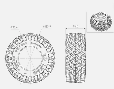 Pair of Rear Wheels for RC Fendt 1050 LESU