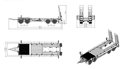 RC 1/14 Low Bed Trailer With Hydraulics CUT Hobby