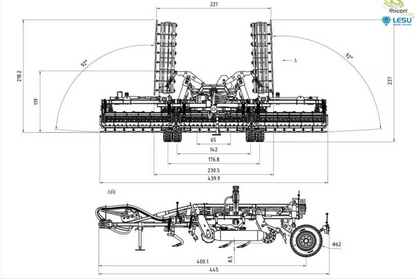 RC 1/14 Cultivator for Fendt 1050 Tractor LESU