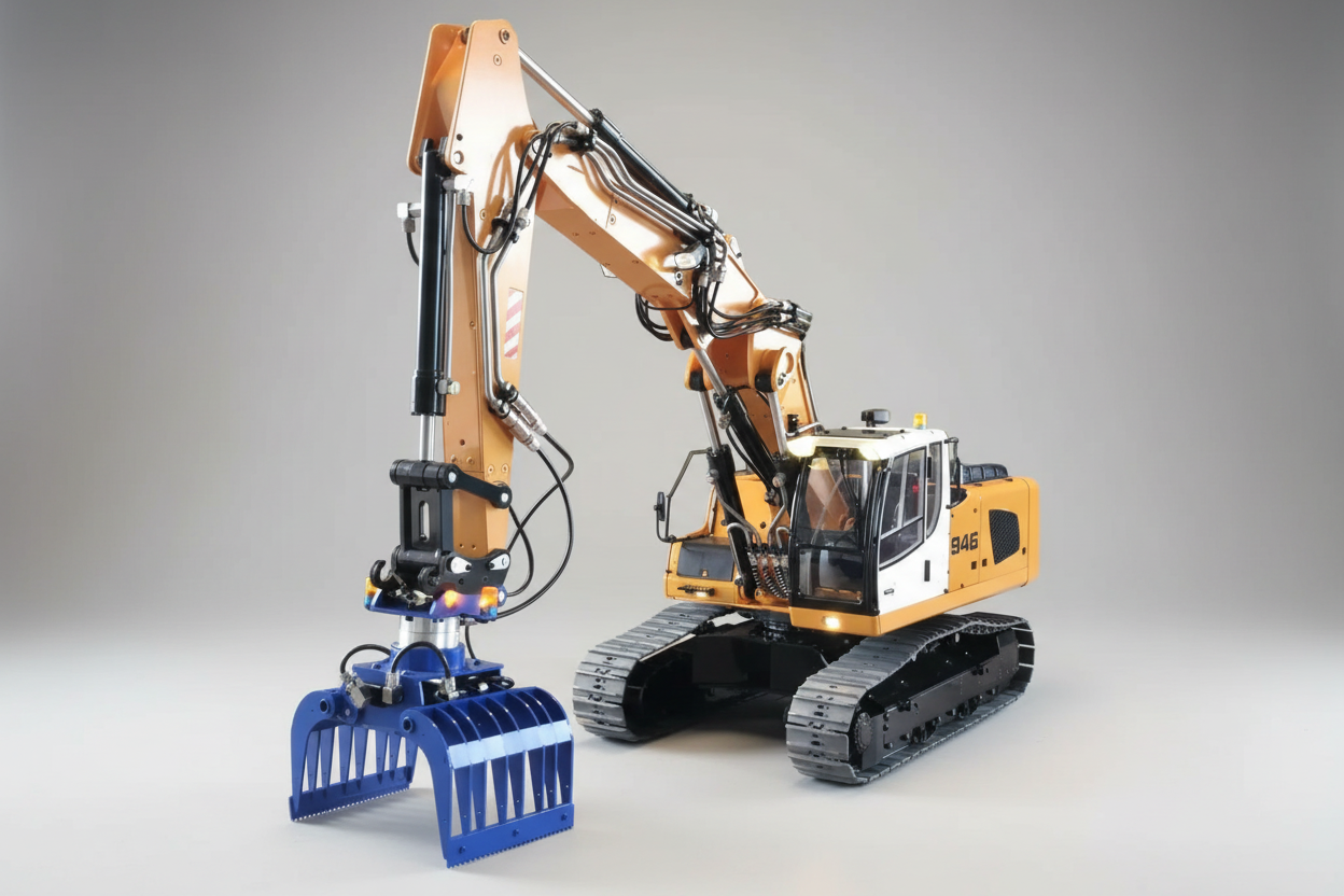 RC 1/14 Liebherr R946 Raupenbagger mit Dreifachausleger